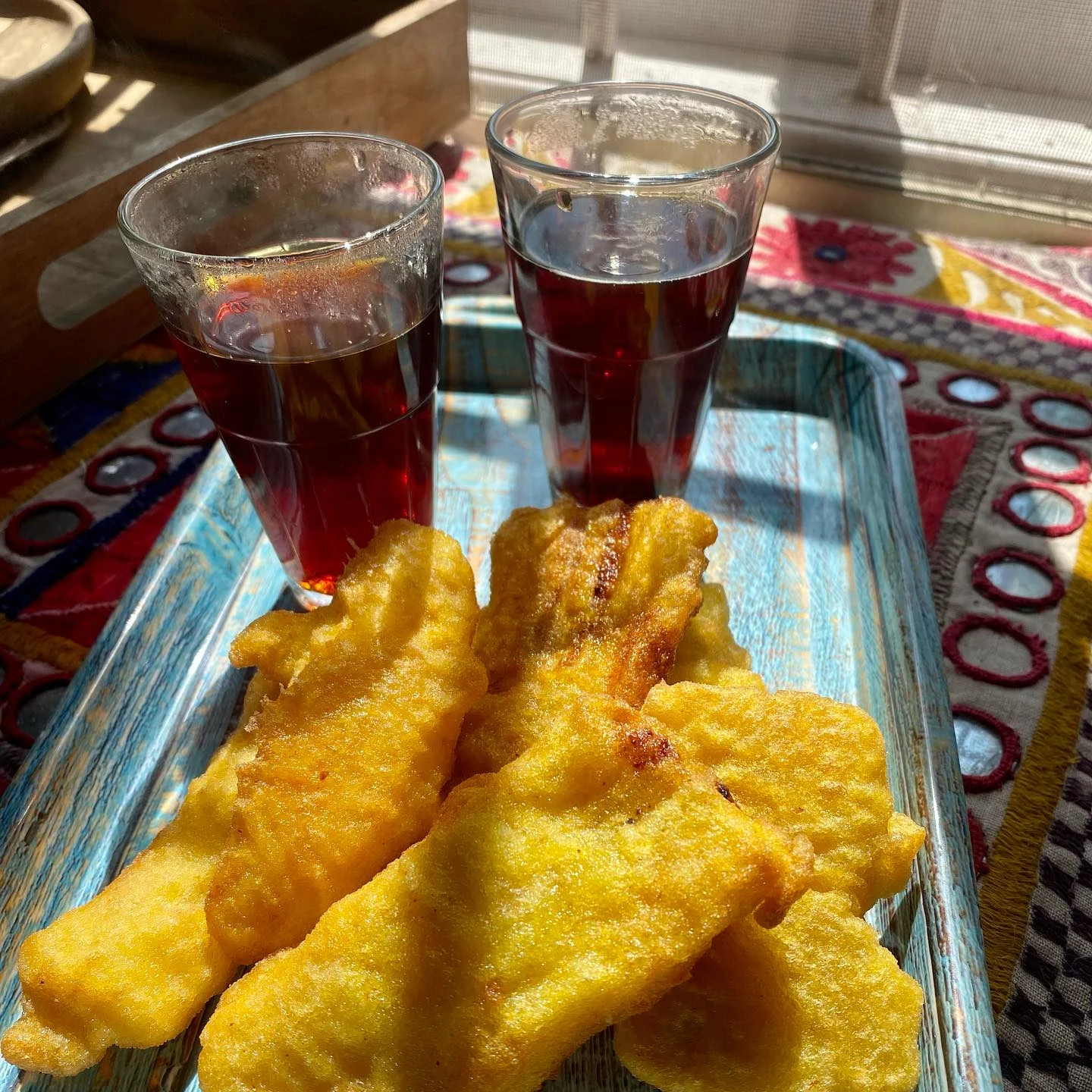 Pazham Pori — Banana fritters.. Served at Café Malabar, authentic Kerala & Malabar restaurant at 142 Arab Street, Singapore.