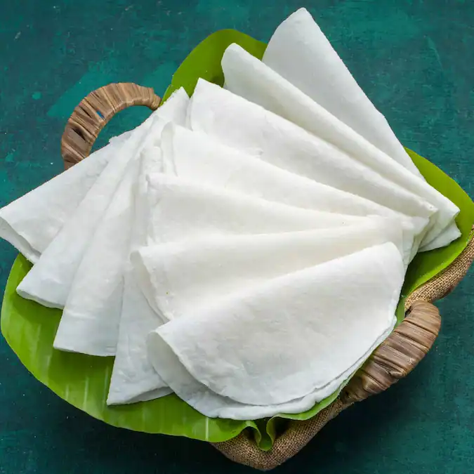 Pathiri (3 pcs). Served at Café Malabar, authentic Kerala & Malabar restaurant at 142 Arab Street, Singapore.