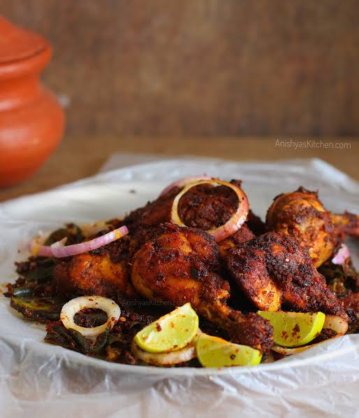Payyoli Chicken Fry — Crisped with toasted coconut crumbs.. Served at Café Malabar, authentic Kerala & Malabar restaurant at 142 Arab Street, Singapore.
