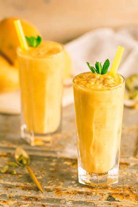 Mango Lassi. Served at Café Malabar, authentic Kerala & Malabar restaurant at 142 Arab Street, Singapore.